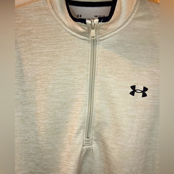 Under Armour Men’s Loose 1/2 Zip pullover Beige heathering - Size Small - Picture 6 of 6